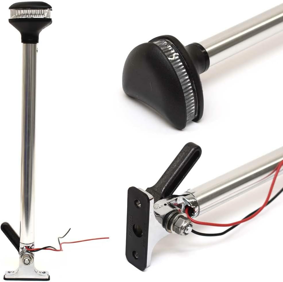 Perko Boat All-Round Folding Pole Light 1642000 CHR | 14 IN 12V LED