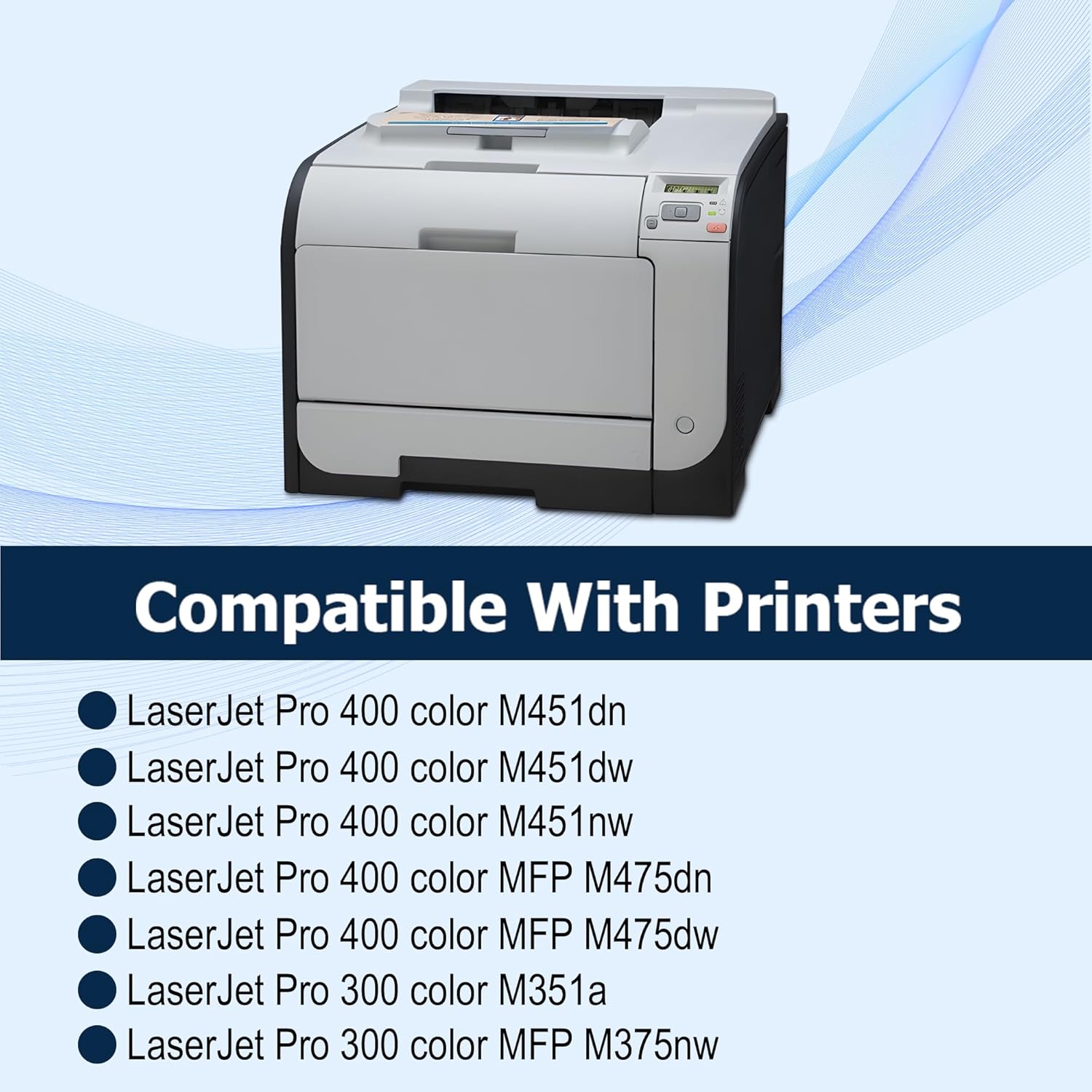 305A Black Toner Cartridge Replacement for HP 305A 305 Black CE410A for Laserjet Pro 400 Color M451dn M451dw M451nw Pro 300 M375nw M475dw M475dn Printe ( 2 Pack)