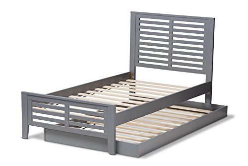 Baxton Studio Anglesy Modern Classic Bed with trundle, Twin, Grey