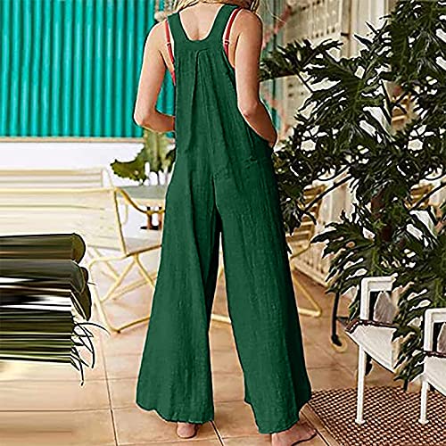 New Direction on Pants Leg Jumpsuit Casual Women Pants Wide Loose Cotton Overalls Strap Bib High Waist