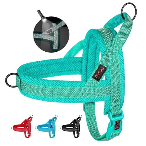 Didog No Pull Dog Harness with Breathable Mesh Padded, Full Reflective & Quick Fit Adjustable Vest Harness, Easy for Training Walking for Small & Medium and Large Dogs (Black, L)