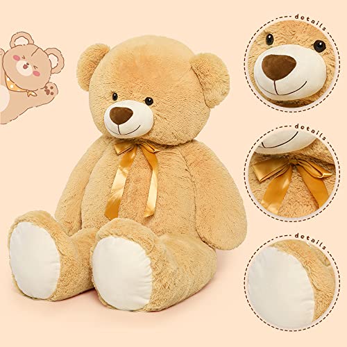 Tezituor Big Teddy Bear,52'' Giant Stuffed Animal Plush,Soft Gifts for Valentine, Christmas, Birthday.
