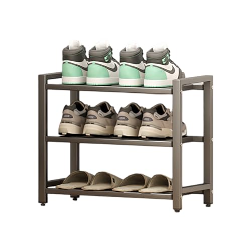 Karakara 4-Tier Metal Shoe Rack Organizer, Durable, Corrosion-Resistant Design for Closet and Garage Storage, Free Standing with Enhanced Stability, Large Capacity (28