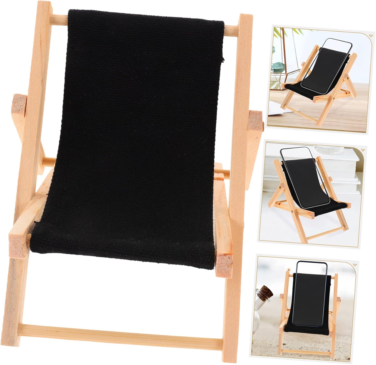 ibasenice 4pcs Mobile Phone Holder 1/6 Scale Furniture Beach Doll 1 6 Scale Doll Furniture Desktop Decor Cell Phone Stand Home Essentials for New Apartment Wood Ornaments Tablet