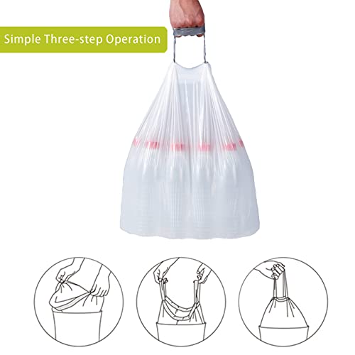 2 Packs(100 Count Total) Code J 10-10.5 Gallon Heavy Duty Drawstring Trash Bags Compatible with simplehuman Code J | 1.2 Mil | White | 38-40 Liter
