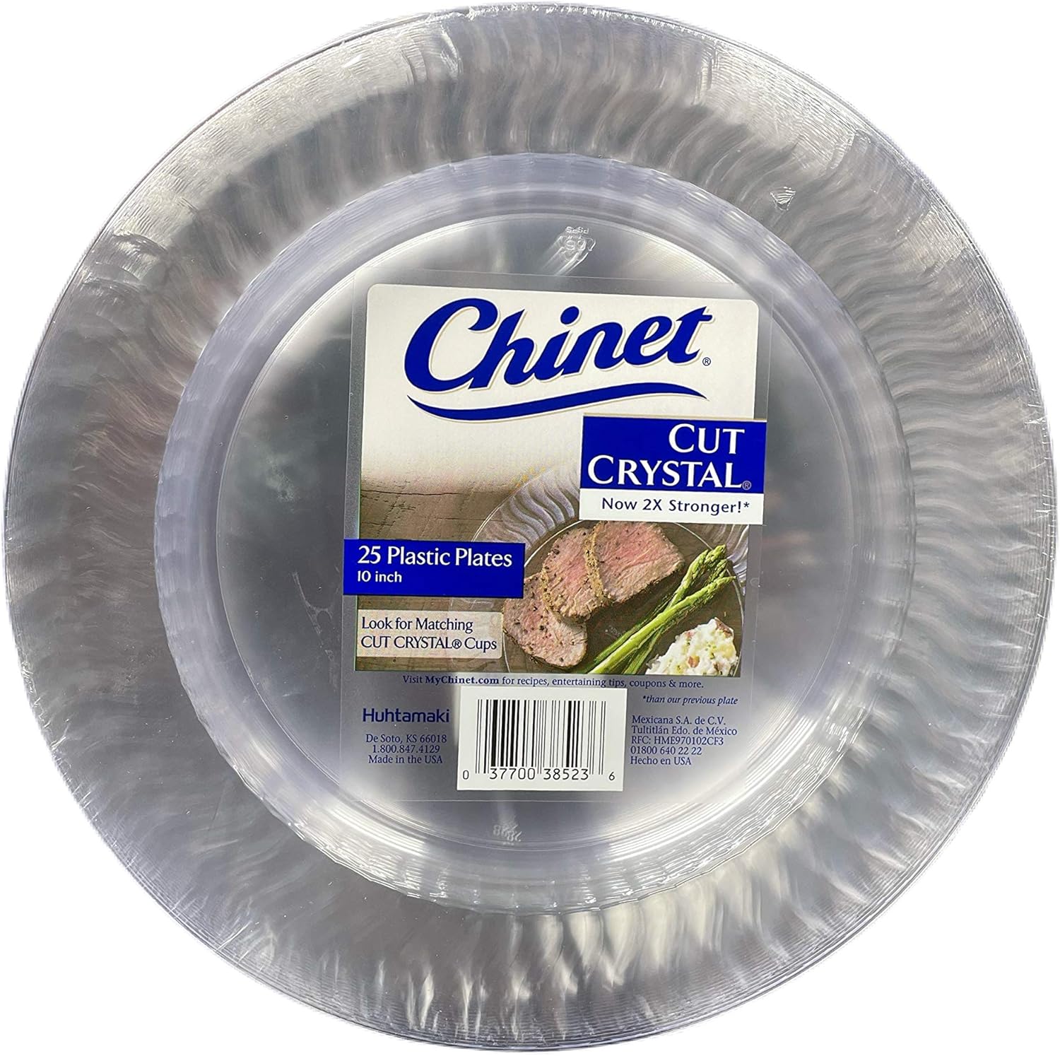 Huhtamaki Chinet Cut Crystal 25 Plastic Plates (Clear, 10 Inch)