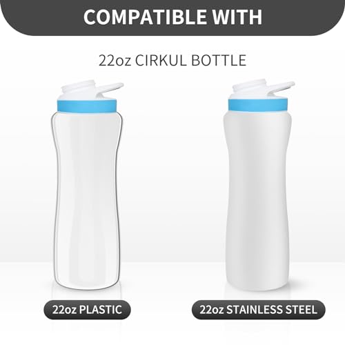 22oz Water Bottle Sleeve for Cirkul, Fits 22oz Cirkul Plastic and Stainless Steel Bottles Neoprene Sweat Absorbing Material, 2 Pack Insulated Insulated Cover Fitted Design (Blue)