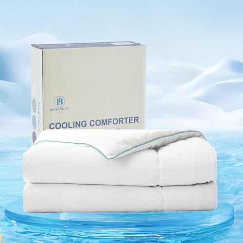 BedTreat Cooling Comforter King Size Cool Comforters for Hot Sleepers Cooling Blanket Breathable Comforter Summer Bedding Blue and Grey