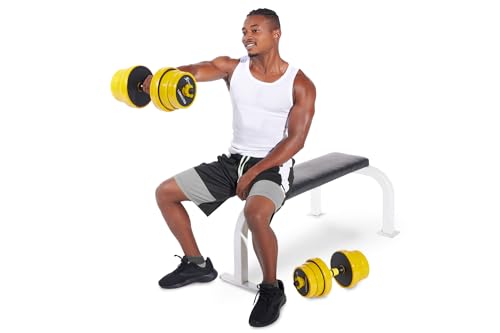 ProsourceFit Adjustable Dumbbell & Barbell Weight Set, 2-in-1 Free Weights Available 22Lbs, Home Gym Equipment