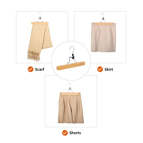 Amazon Basics Wooden Pants Hangers - Natural, 20-Pack