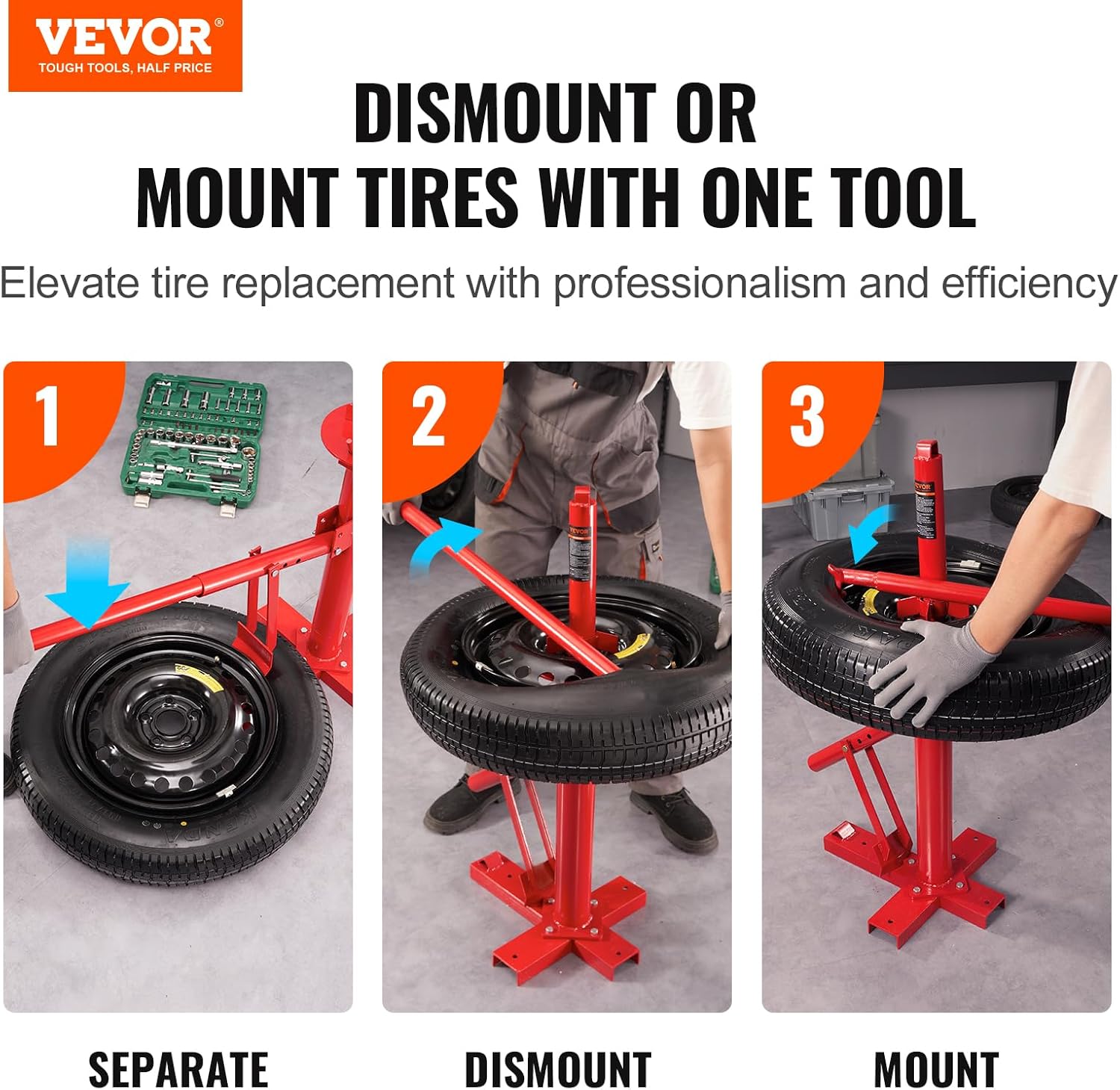 VEVOR Manual Tire Changer, Portable Hand Bead Breaker Tire Machine for 8