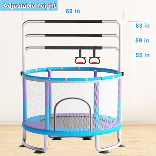 Trampoline for Kids, 60'' Mini Baby Toddler Trampoline, 5FT Small Recreational Trampoline, Indoor/Outdoor Kids & Adults Trampoline with Enclosure Net for Boys Girls Christmas Birthday Gifts