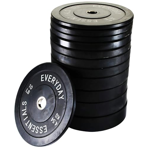 BalanceFrom Color Coded Black Olympic Bumper Plate Weight Plate with Steel Hub