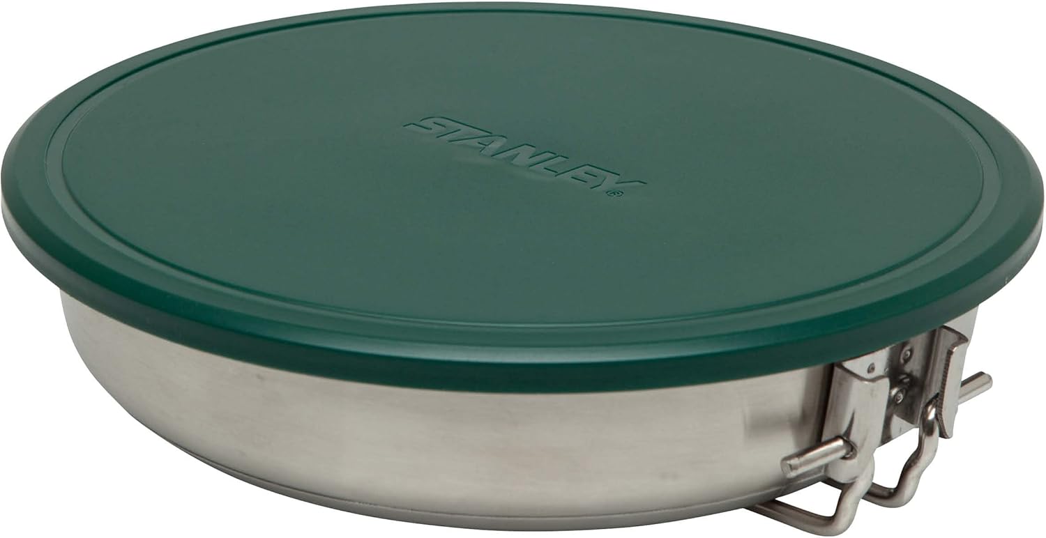 Stanley Adventure All-in-One Fry Pan Set - Stainless Steel Camp Cookware - 9 Piece Camping Cooking and Utensil Set - Lightweight Fry Pan Set for Backpacking, Hiking and Camping