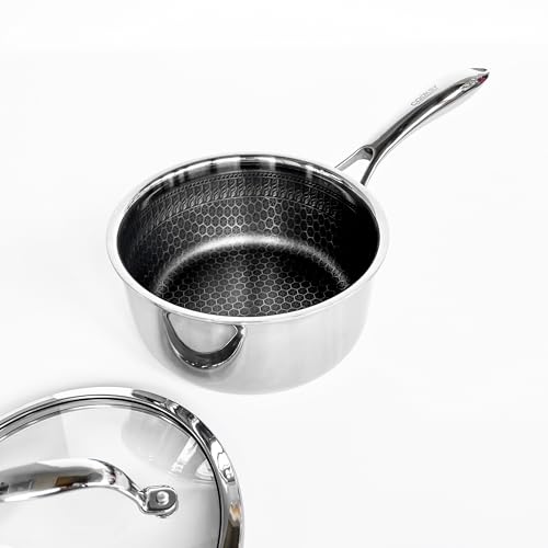 Cooksy 6.0 Quart Hexagon Surface Hybrid Stainless Steel Stock Pot with Lid