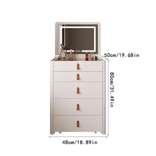 Dressing Table Solid Wood Dressing Table, Cream Style Dressing Table, Bedroom Modern Storage Cabinet Integrated Makeup Vanity Desk