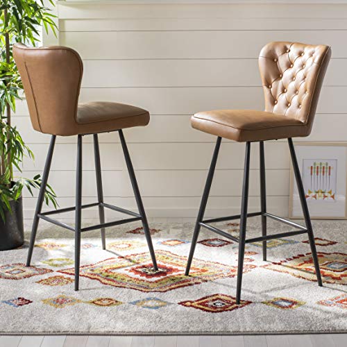 Safavieh Aster Bar Stool, Burgundy and Black