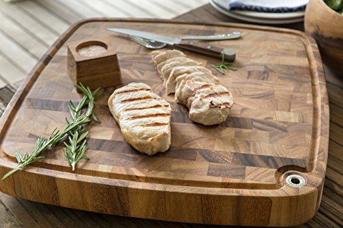 Ironwood Gourmet Big Catch Cutting Board, Acacia Wood, 10.5 x 15 x 1.25 inches