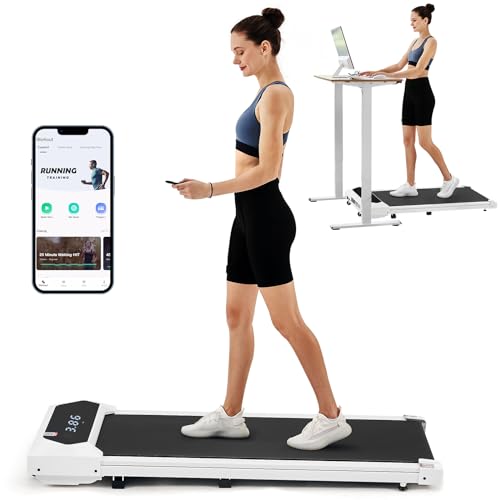 Walking Pad, Under Desk Treadmill, Walking Pad Treadmill for Home Office, 2.25HP Portable Treadmill with 220lb Capacity, Walking treadmill with Remote Control/App Control LED Display