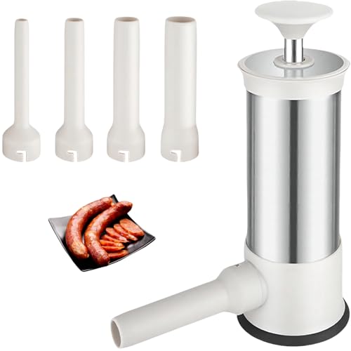 High quality home sausage stuffers, homemade sausage making tool - Kitchen enema machine Fast sausage filling, 4 stuffing tubes (2.2 lb sausage stuffer)