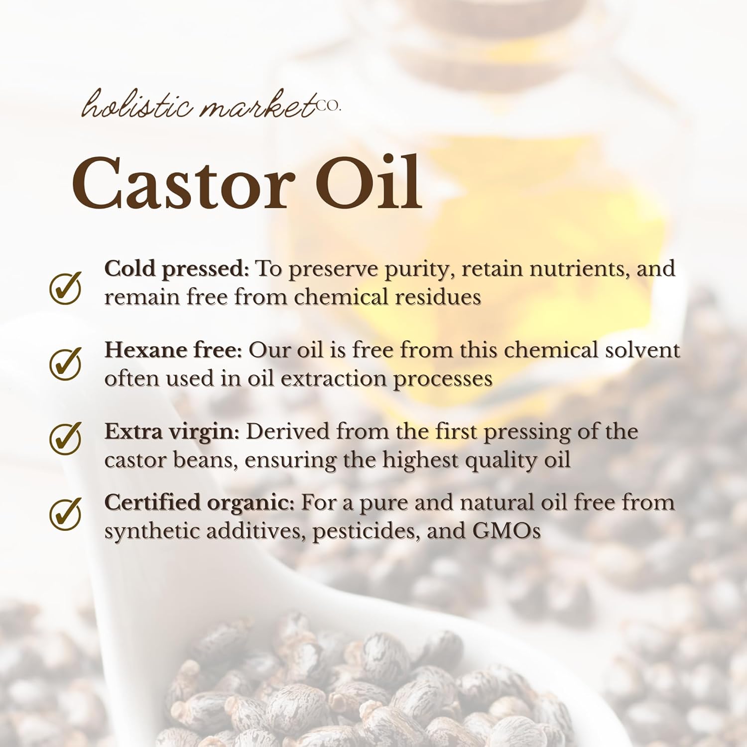 Castor Oil Certified Organic 100% Pure Cold Pressed Hexane Free Extra Virgin Premium Quality For Use In Castor Oil Packs