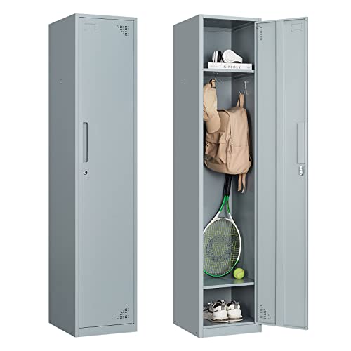 STANI Metal Locker, Metal Lockers for Employees with Lock, Storage Locker with Lock, Storage Locker Cabinet for Home, Tall Steel Storage Locker for Gym, School, Office