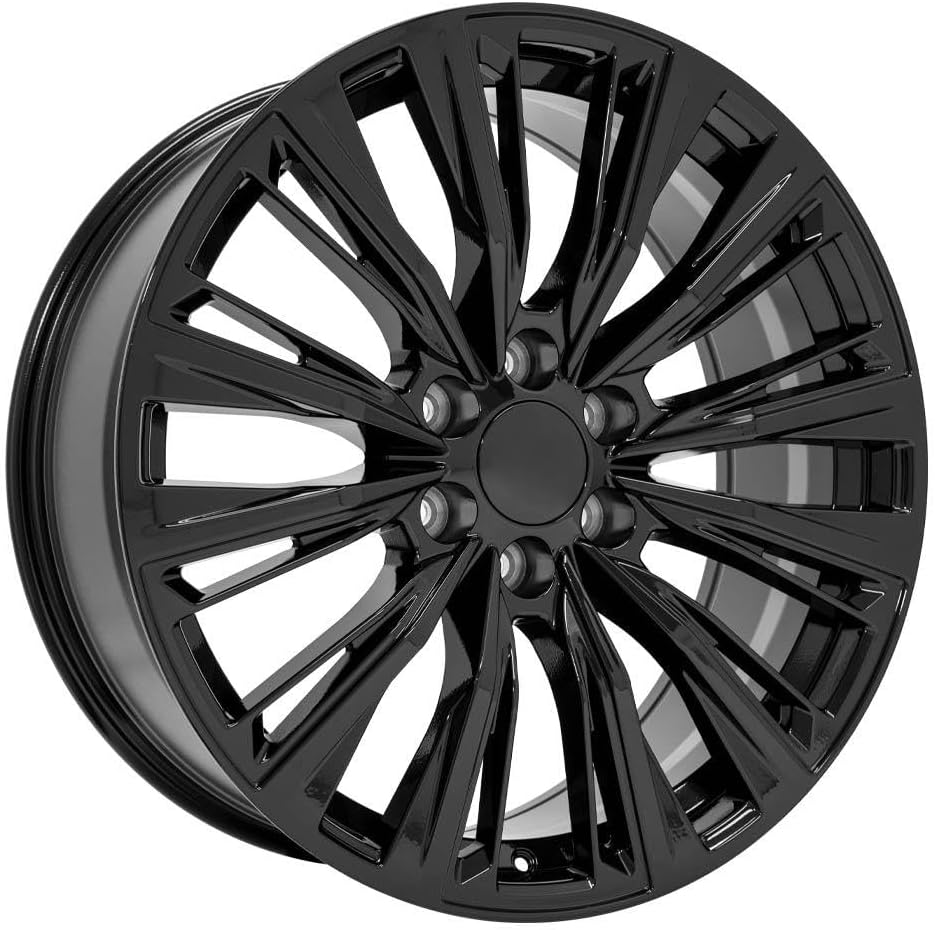 OE Wheels LLC 22 inch Rims Fits Escalade Silverado Tahoe Sierra Yukon CA93 22x9 Rim Black SET