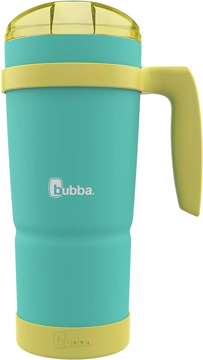 Bubba Envy S Vacuum-Insulated Stainless Steel Tumbler with Lid, 32 oz – Removable Bumper and Handle – Sweat Resistant and BPA-Free - Ideal for Work, Travel or Poolside - Island Lemon