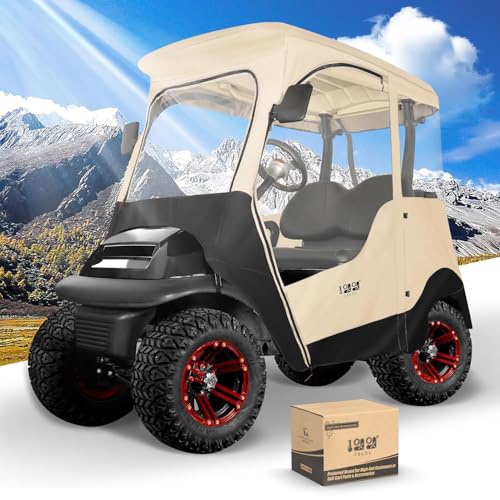 10L0L Golf Cart Enclosure fit for 2 Passenger Club Car Precedent Waterproof Windproof Portable Transparent Golf Cart Cover Storage Driving 4 Sided Enclosure