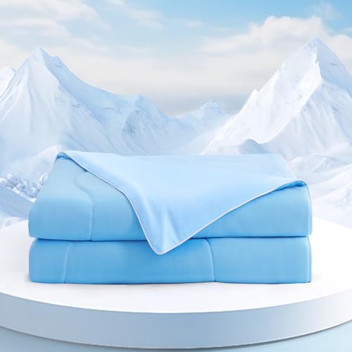 EASELAND Summer Cooling Comforter King Size, Double-Side Direct Cooling Tech All-Season Comforter for Night Sweats,Hot Sleepers, Silk Soft and Breathable Cooling Blankets,Q-Max>0.45,108x90in (Grey)
