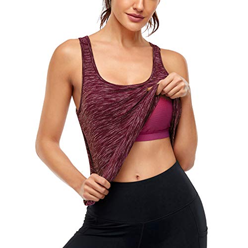 Cestyle Womens Tank Tops with Built in Bras Racerback Yoga Workout Sports Activewear