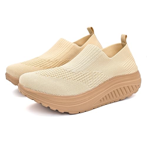 Womens Slip On Walking Shoes Lightweight Tennis Sneakers Casual Mesh Workout Running Athletic Gym Sneakers