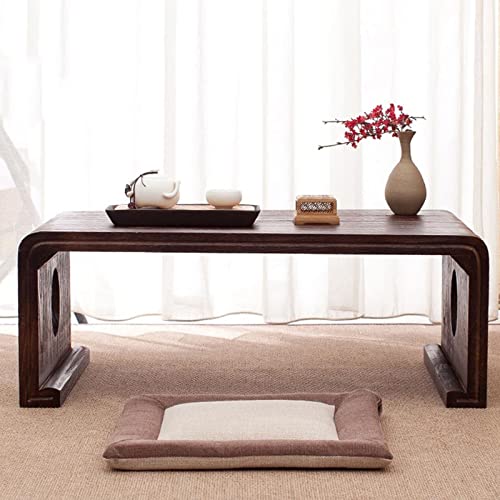 HONGYANG Wooden Coffee Table Low Floor Table Bed Table Balcony Table Game Table for Sitting On The Floor Made of Paulownia Wood