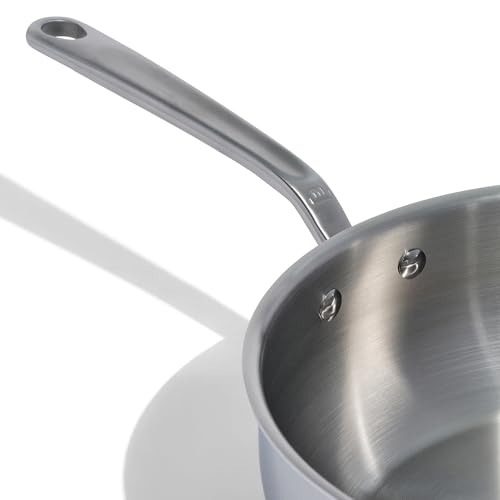 Made In Cookware - 2 Quart Stainless Steel Saucier Pan - 5 Ply Stainless Clad - Professional Cookware - Crafted in Italy - Induction Compatible