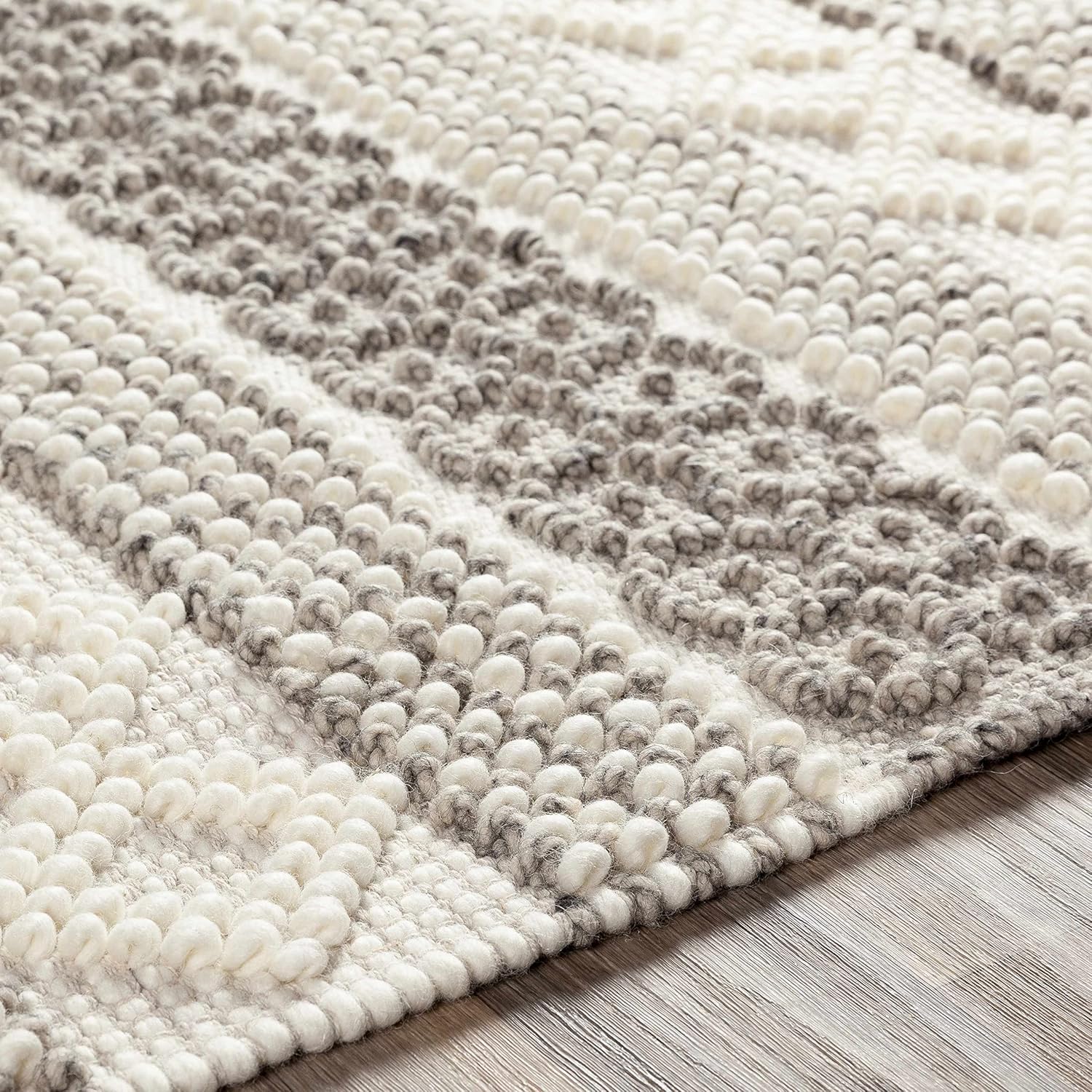Hauteloom Valley Wool Living Room, Bedroom Area Rug - Bohemian/Global - Beige, Gray - 8' x 10'