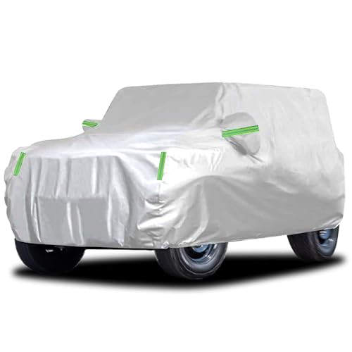 D-Lumina Car Cover Compatible with 2020 2021 2022 2023 2024 Jeep Gladiator JT - 600D Oxford Fabric, w/Zipper Door Waterproof All Weather Outdoor & Indoor Full Automobiles Covers, Black & Green