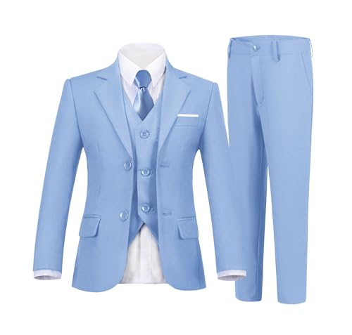 Boys Suits 5 Piece Formal Suit Set Slim Fit Formal Dress Clothes Ring Bearer Outfit for Kids