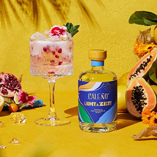 Caleño Light & Zesty Tropical Non-Alcoholic Gin | Award-Winning Non-Alcoholic Spirit | Expertly Distilled with a Mix of 10 Botanicals | 16.9 Fl Oz (500ml)