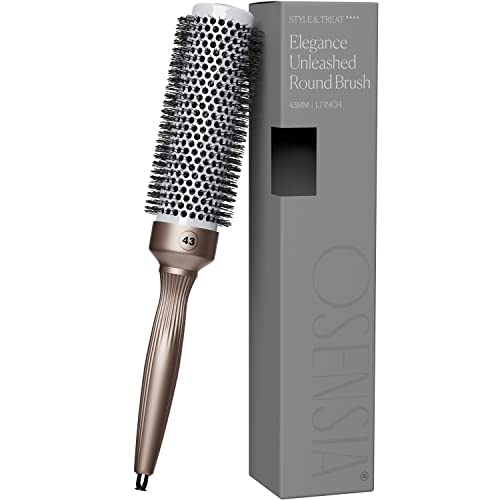 Professional Round Brush for Blow Drying 1.7 Inch – 25% Faster Dry Time - Ceramic Ionic Brush for Precise Styling & Volume – Hairbrush Adds Wave & Enhances Shine for Men & Women