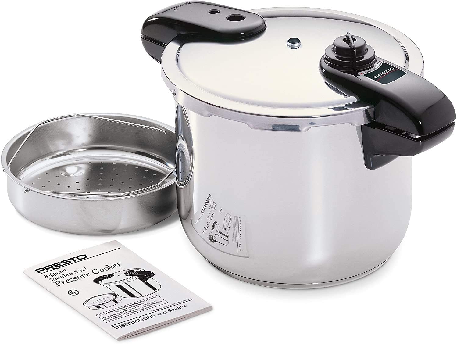 Presto 8-Quart Stainless Steel Pressure Cooker, Silver