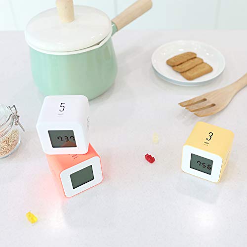 mooas Multi Cube Timer/Rotating Timer (White), Simple Operation, Clock & Timer, 5,15,30,60 min Timer setting