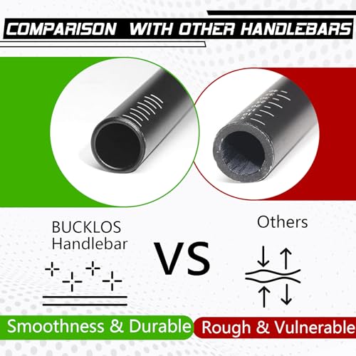 BUCKLOS 25.4/31.8mm Mountain Bike Handlebars Flat/Riser Bar, Aluminum Alloy MTB Handlebar 660/720/780mm, Premium Matter Mount Bikes Bicycle Handle Bar