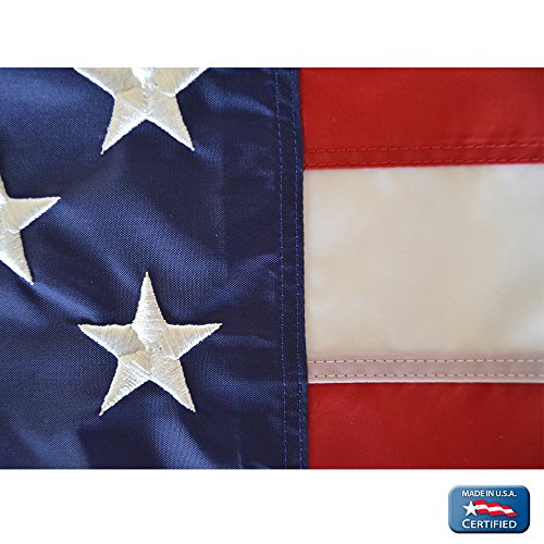 Annin Flagmakers Model 2270 American Flag All-Weather Nylon SolarGuard Nyl-Glo, 5 x 8 Feet