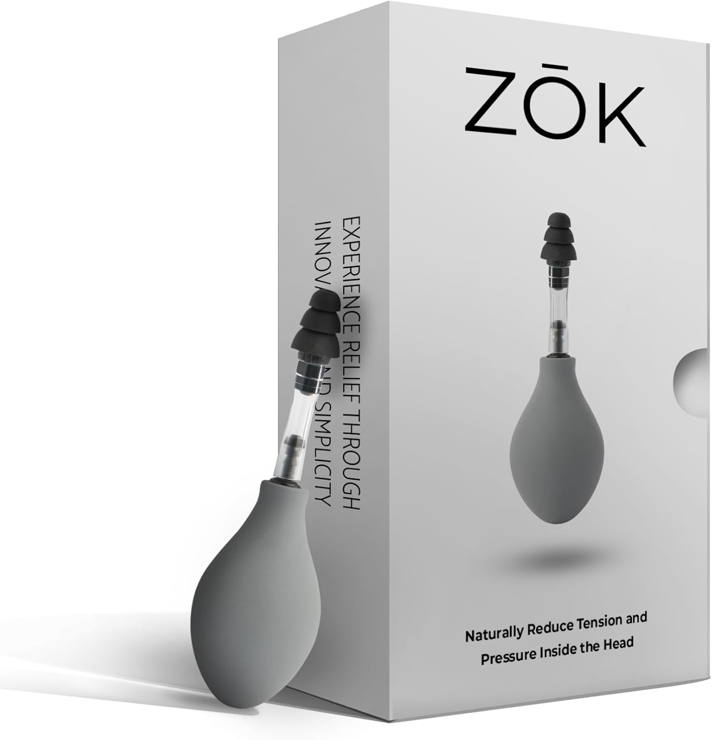 ZŌK: World’s First Consumer Migraine Product That Naturally Reduces Tension and Pressure from Headache and Migraine Symptoms Through Inner Ear Pressure Stimulation, White