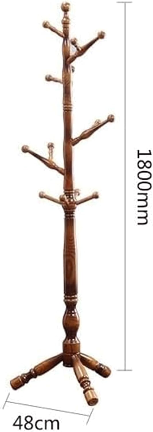 Clothes Stand Modern Coat Rack Solid Wooden Standard Rod 12 Hook Entryway Hall Bedroom Clothes Rack for Clothes Hat Jacket Scarf Hanger New Furniture