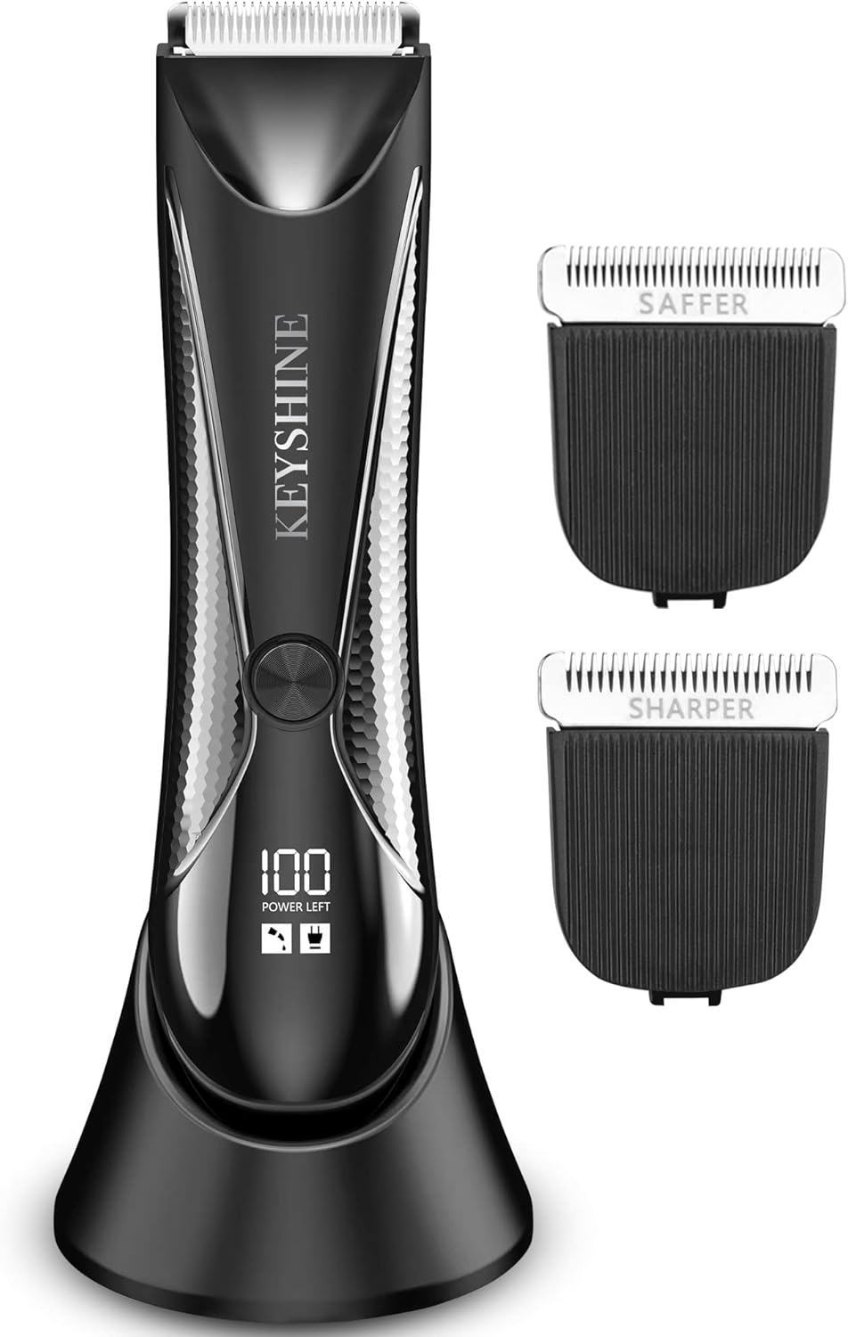 2 in 1 Groin Hair Trimmer Body Groomer for Men - Ball Shaver with 2 Different Replaceable Ceramic Blades Specifically Designed to Balance Safety and Sharpness - Keep Groin Body Trim Neat Clean