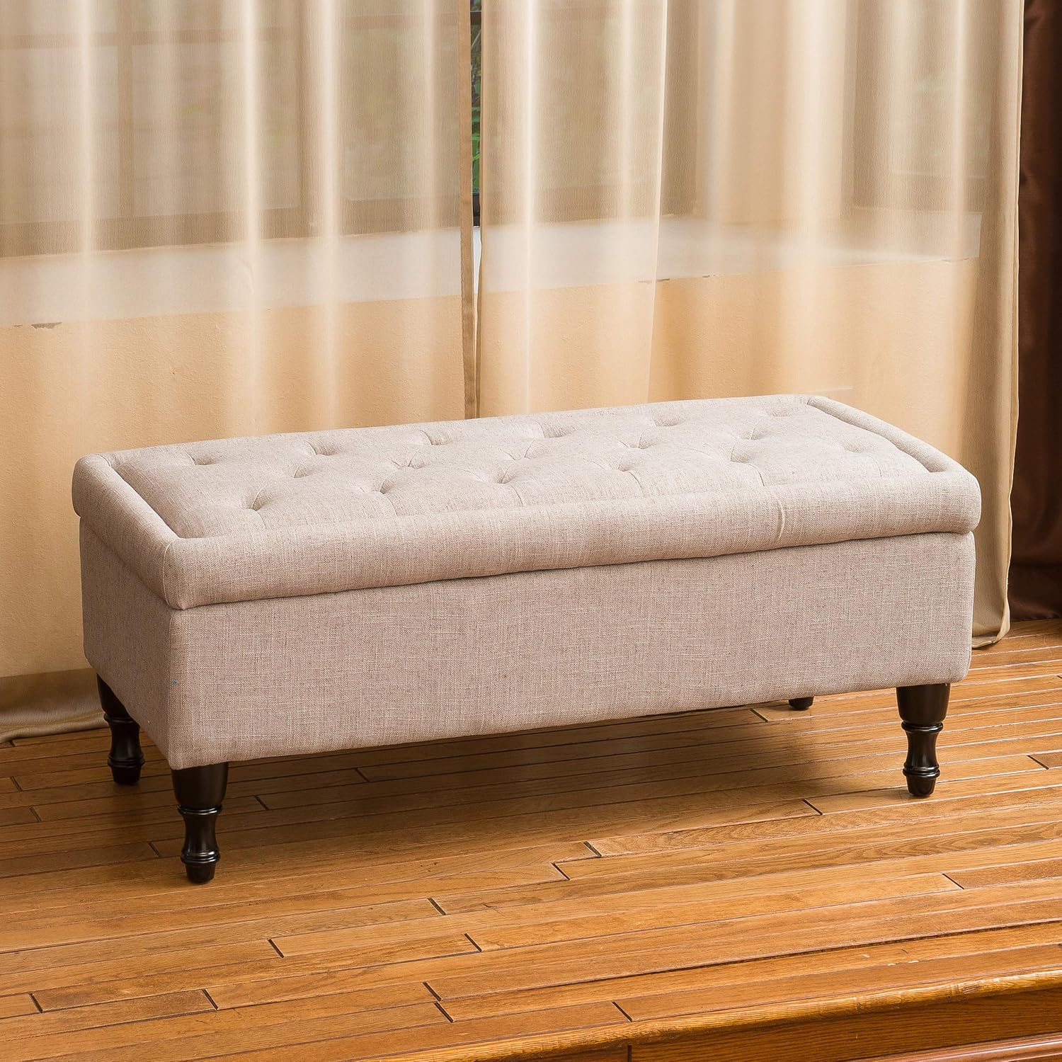 Christopher Knight Home Chantelle Fabric Storage Ottoman, Mixed Grey