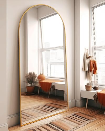 Arched Full Length Mirror, Floor Mirror with Stand, 30