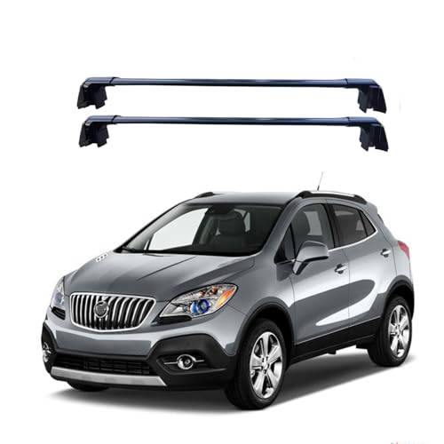 Coyote Roof Rack Crossbars Fit for 2013-2022 Buic-k Encore Flush Side Rails, Lockable Cross Bars for Rooftop Cargo Box Luggage, Ski Board, Bike Carrier – Black MG16