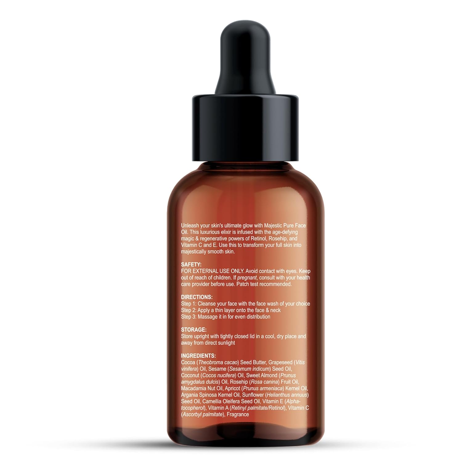 MAJESTIC PURE Rosehip Seed Oil for Face | Natural Cold Pressed, Enriched with Vitamin C and E, Unrefined Non-GMO | Face Oil for Hydrating and Nourishing Soft Skin, 2Fl Oz